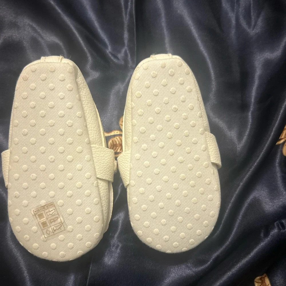 Toddler White Moccasin Loafers with Silver Bit